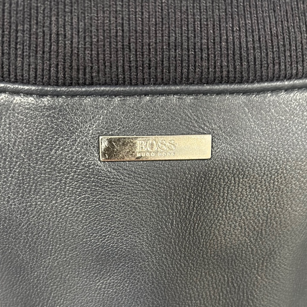 Boss Blue Bomber Jacket with Ribbed Cuffs - Picture 4 of 9